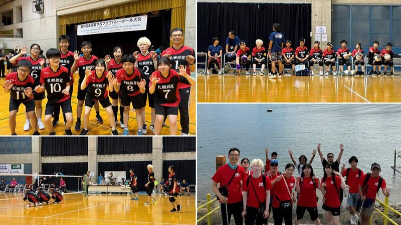 集合写真と試合中の様子